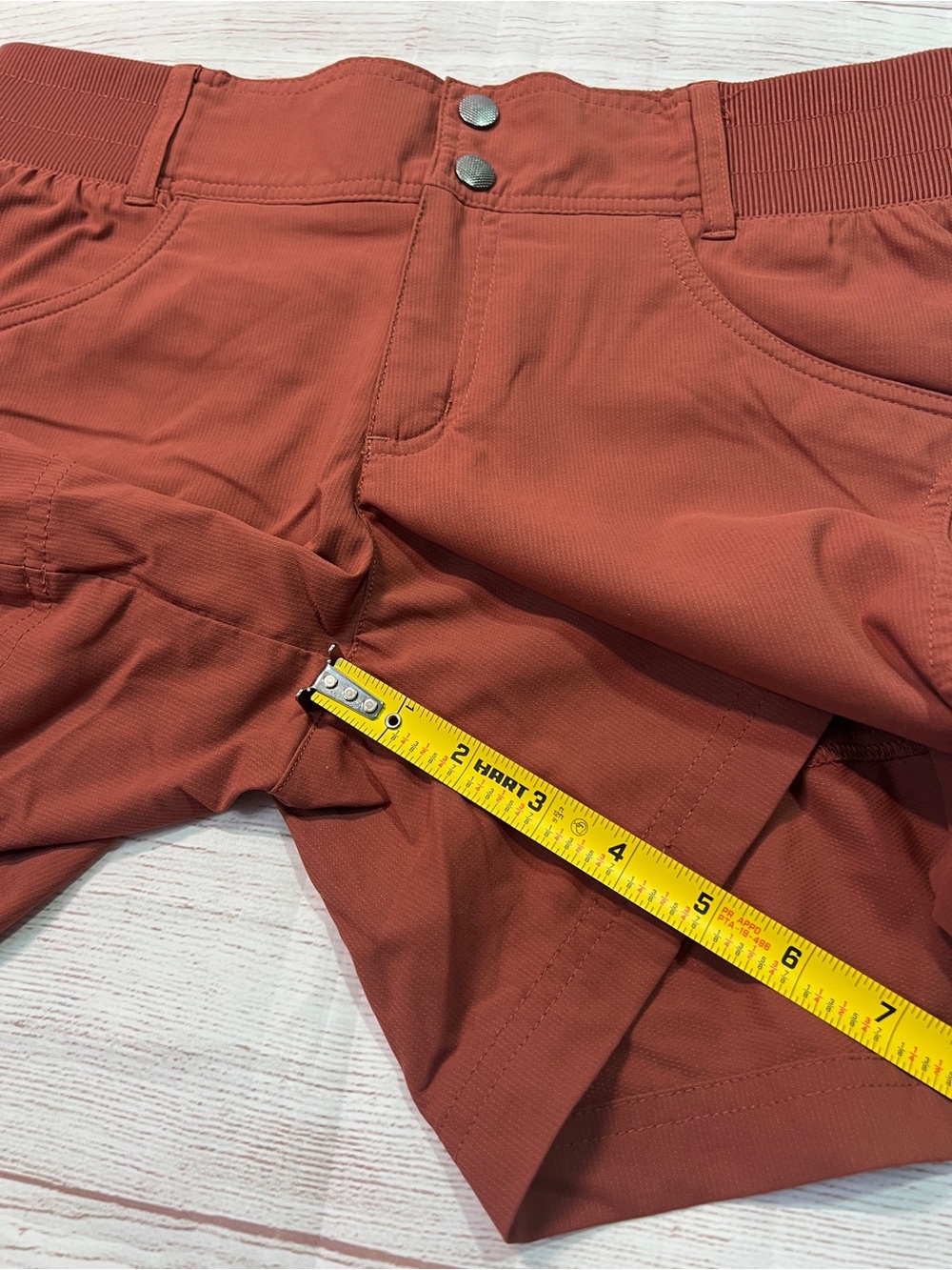 Title Nine Clamber 2.0 Hiking Shorts - 6 - rust red orange stretch 5" inseam - Picture 10 of 13